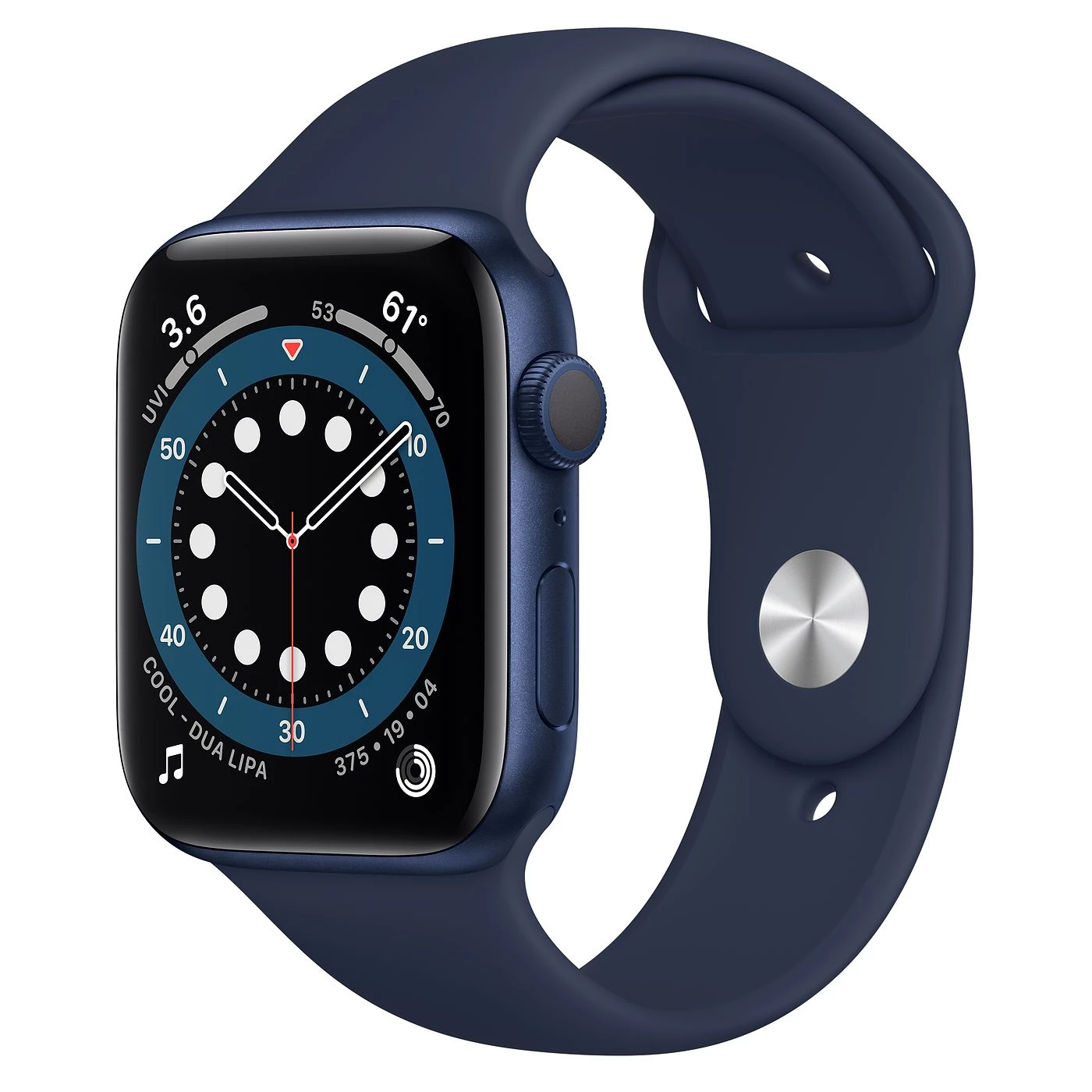 Apple Watch Series 6 GPS 44mm Blue Aluminium Case with Deep Navy Sport Band (M00J3)